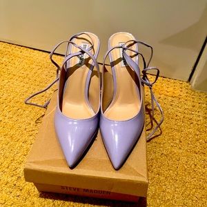Steve Madden purple patent leather lace up pumps
